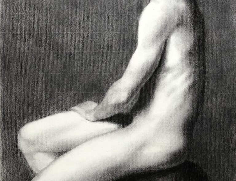 Nude Study_pencil on paper _Portrait_charcoal on paper_sight size